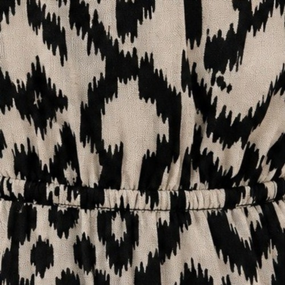 Under Skies Black Cream Ikat Leopard Print V-Neck Maxi Dress Small - Picture 5 of 6